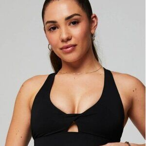 Fabletics Black Oasis Twist Sports Medium Impact Bra Size Large
